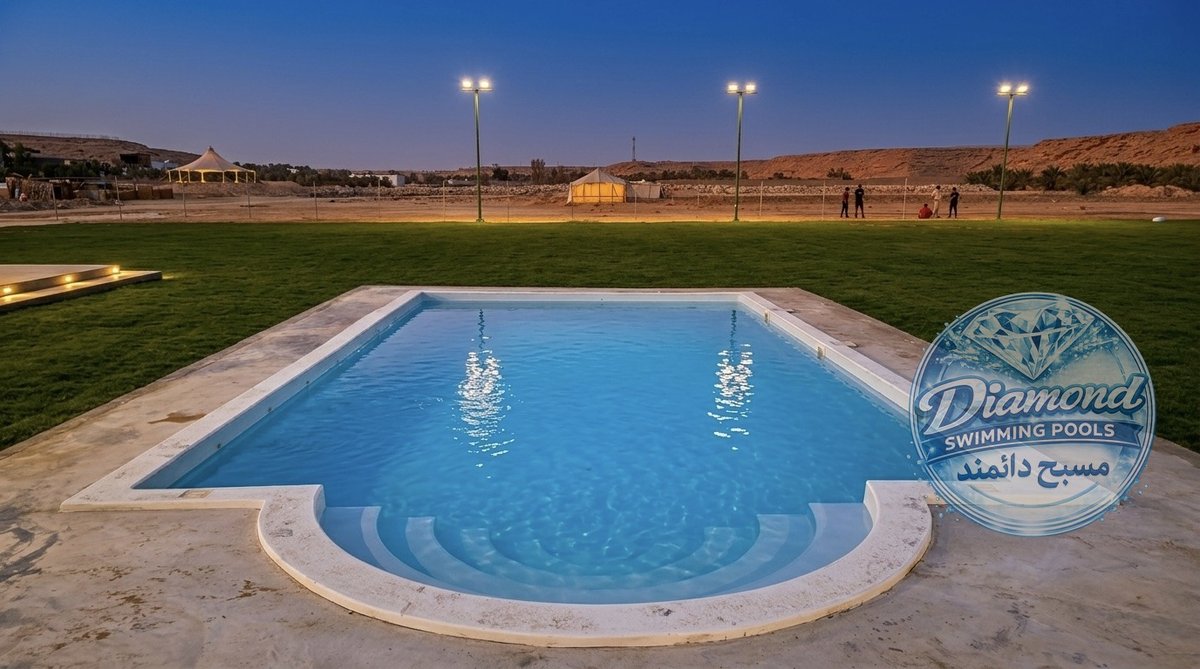 Desert resort swimming pool Saudi Arabia